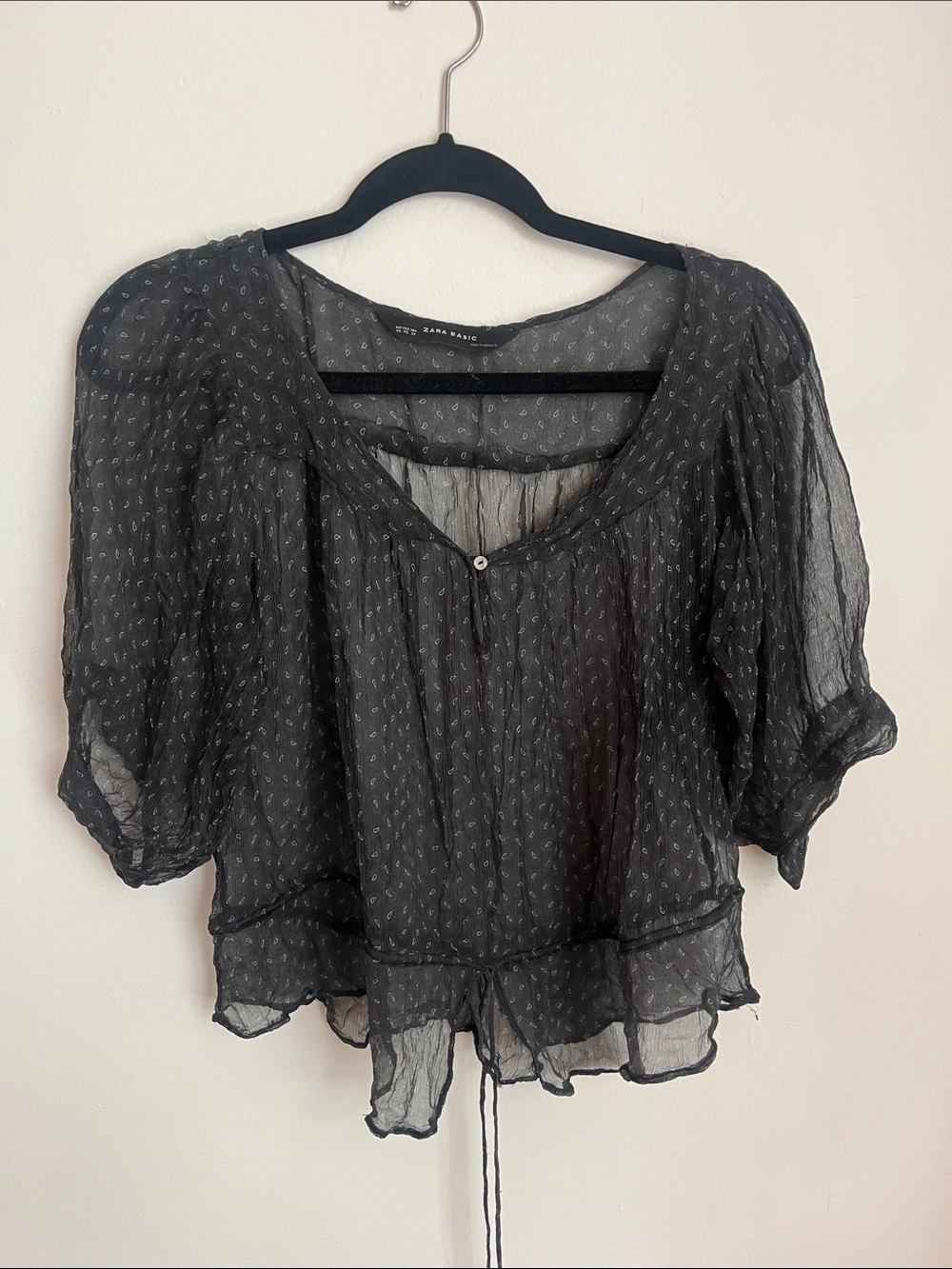 Chiffon Sheer Paisley Blouse
